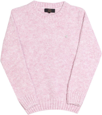 

Gini & Jony Self Design Round Neck Casual Girls Pink sweater, 1271
