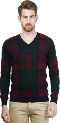 

Kalt Self Design V-neck Casual Men Multicolor Sweater