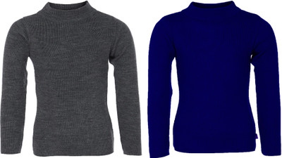 

Adiva Solid Crew Neck Casual Baby Girls Grey, Blue Sweater, Grey;royal blue
