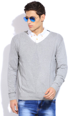 

Sports 52 Wear Solid Casual Men Grey Sweater, L-mel-
