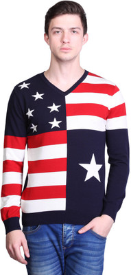 

Kalt Self Design V-neck Casual Men Multicolor Sweater