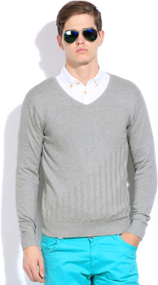 

Sports 52 Wear Solid Casual Men Grey Sweater, L-mel-