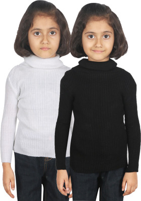 

Gungun Fashion Woven Turtle Neck Casual Girls White, Black Sweater
