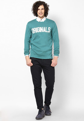 

Jack & Jones Graphic Print Round Neck Casual Men Green Sweater, Bayou