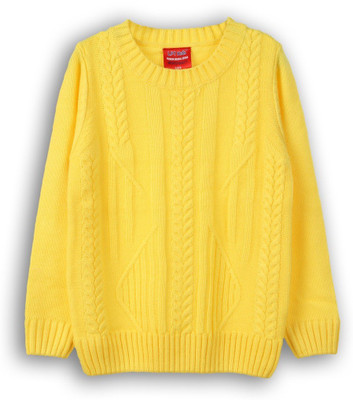 

Lilliput Solid Round Neck Casual Girls Yellow Sweater