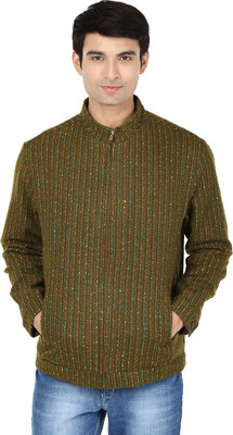 

Reevolution Self Design Round Neck Casual Men Green Sweater