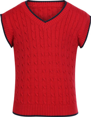 

Life by Shoppers Stop Argyle V-neck Casual Boys Red Sweater