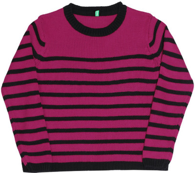 

Palm Tree Striped Casual Girls Black, Pink sweater, 1396