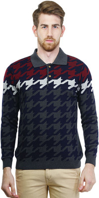 

Kalt Self Design V-neck Casual Men Multicolor Sweater