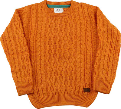

Elle Kids Self Design Round Neck Casual Girls Yellow SWEATER