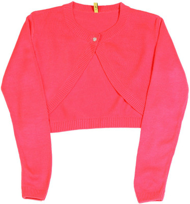

Gini & Jony Solid Round Neck Casual Girls Pink sweater, 1270