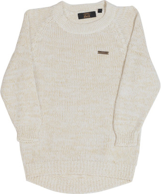 

Gini & Jony Self Design Round Neck Casual Boys White sweater, 1202