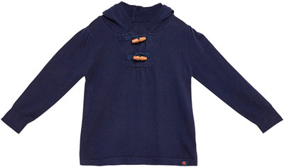 

Cherry Crumble California Solid Round Neck Casual Boys Blue Sweater, Navy blue