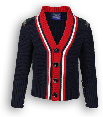 

Lilliput Self Design V-neck Casual Boys Multicolor Sweater, Navy