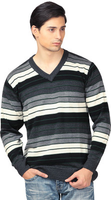 V Neck Men's Sweater In Flipkart Buy Aarbee Striped V-neck