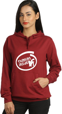 

Campus Sutra Full Sleeve Printed Women Sweatshirt, Maroon