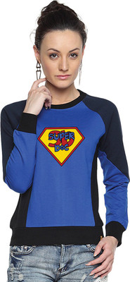 

Campus Sutra Full Sleeve Printed Women Sweatshirt, Royal blue