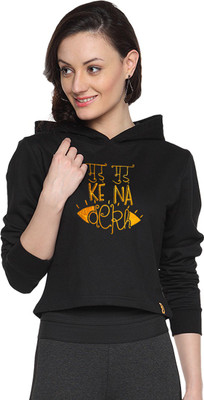 

Campus Sutra Full Sleeve Printed Women Sweatshirt, Black