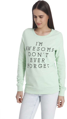 

Vero Moda Full Sleeve Printed Women's Sweatshirt, Pastel green