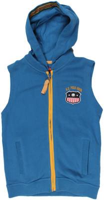 

US Polo Kids Sleeveless Solid Boys Sweatshirt, Me. blue