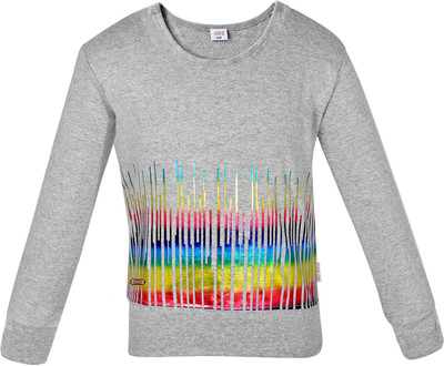 

Gkidz Full Sleeve Printed Girls Sweatshirt, Grey