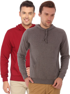 

Campus Sutra Full Sleeve Solid Men Sweatshirt, Dark grey;maroon