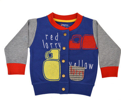 

Pepito Full Sleeve Embellished Baby Boys Sweatshirt, Blue