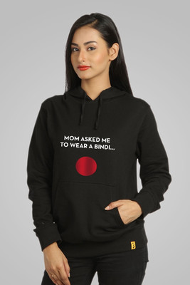 

Campus Sutra Full Sleeve Printed Women Sweatshirt, Black