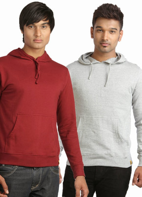 

Campus Sutra Full Sleeve Solid Men Sweatshirt, Grey;maroon
