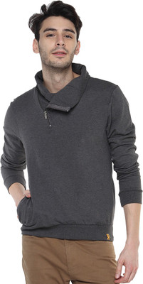 

Campus Sutra Full Sleeve Solid Men Sweatshirt, Charcoal