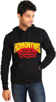 Campus Sutra Full Sleeve Printed Men Sweatshirt, Black