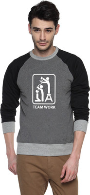 

Campus Sutra Full Sleeve Printed Men Sweatshirt, Charcoal
