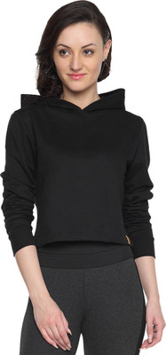 

Campus Sutra Full Sleeve Solid Women Sweatshirt, Black