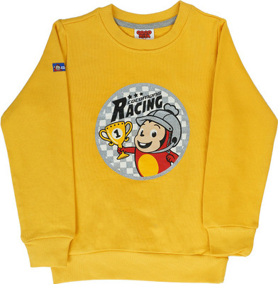 

Indirang Full Sleeve Printed Boys Sweatshirt, Yellow