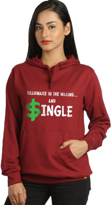 

Campus Sutra Full Sleeve Printed Women Sweatshirt, Maroon