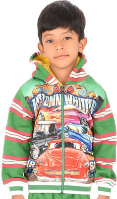 

Shaun Full Sleeve Striped Boys Sweatshirt, Green