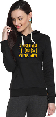 

Campus Sutra Full Sleeve Printed Women Sweatshirt, Black