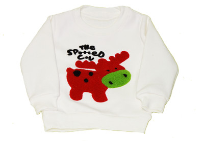 

Kiwi Full Sleeve Applique Baby Boys Sweatshirt, White
