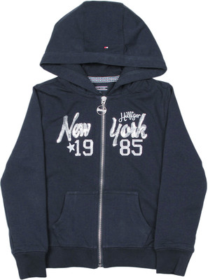 

Tommy Hilfiger Full Sleeve Self Design Girls Sweatshirt, Black iris-pt