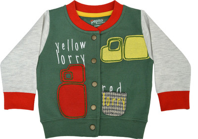 

Pepito Full Sleeve Embellished Baby Boys Sweatshirt, Green