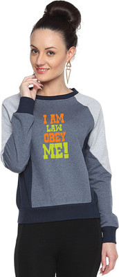 

Campus Sutra Full Sleeve Printed Women Sweatshirt, Denim