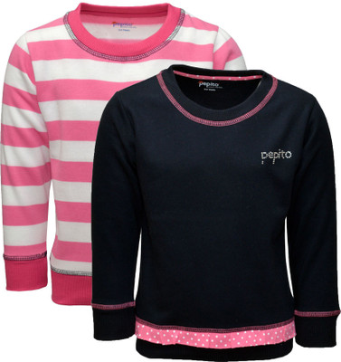 

Pepito Full Sleeve Solid Girls Sweatshirt, Pink