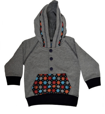 

Pepito Full Sleeve Embellished Baby Boys Sweatshirt, Grey
