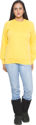 

Finesse Full Sleeve Solid Women's Sweatshirt, Yellow