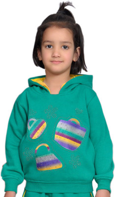 

Shaun Full Sleeve Printed Baby Girls Sweatshirt, Green