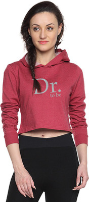 Campus Sutra Full Sleeve Printed Women Sweatshirt, Maroon
