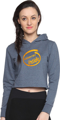 

Campus Sutra Full Sleeve Printed Women Sweatshirt, Denim