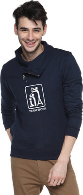 

Campus Sutra Full Sleeve Printed Men Sweatshirt, Navy blue