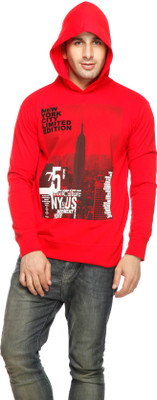 Gritstones Full Sleeve Printed Men's Sweatshirt, Red