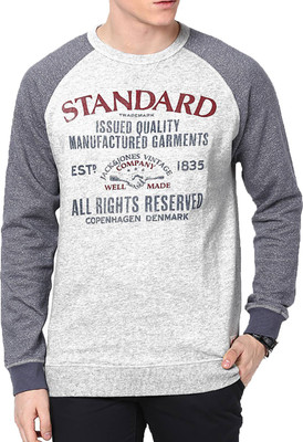 

Jack & Jones Full Sleeve Printed Men's Sweatshirt, Light grey melange